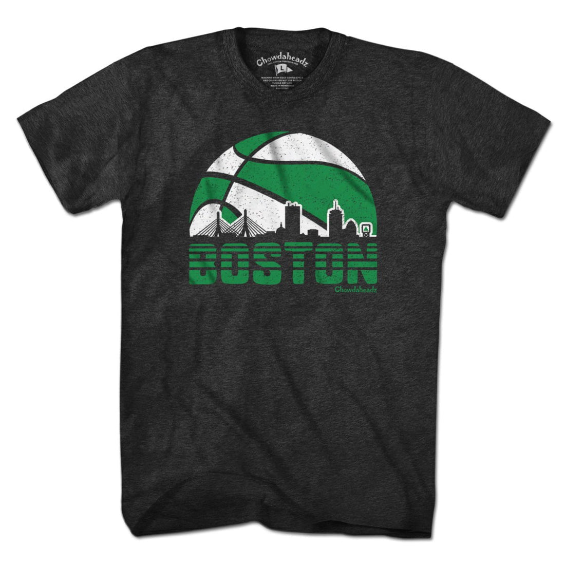 Boston Basketball Skyline T-Shirt - Chowdaheadz