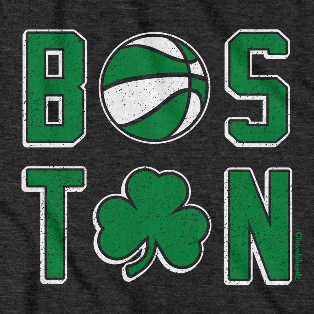 Boston Basketball Stacked T-Shirt - Chowdaheadz