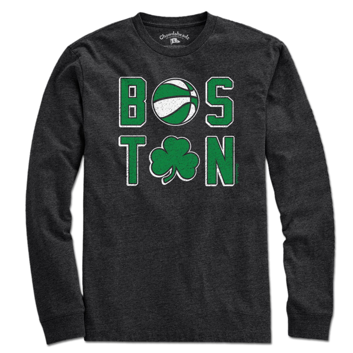 Boston Basketball Stacked T-Shirt - Chowdaheadz