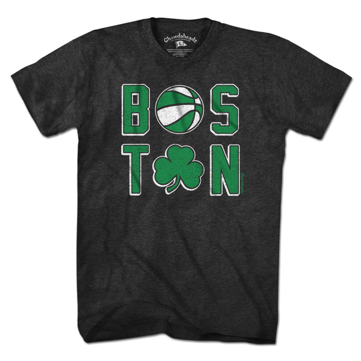 Boston Basketball Stacked T-Shirt - Chowdaheadz