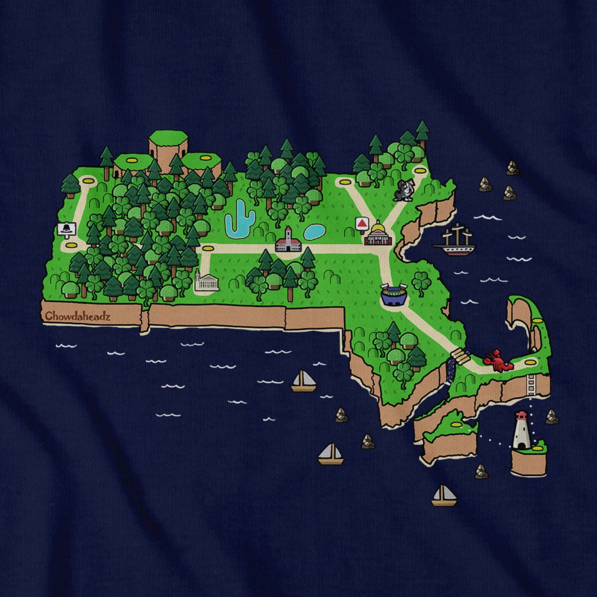 Massachusetts World T-shirt - Chowdaheadz