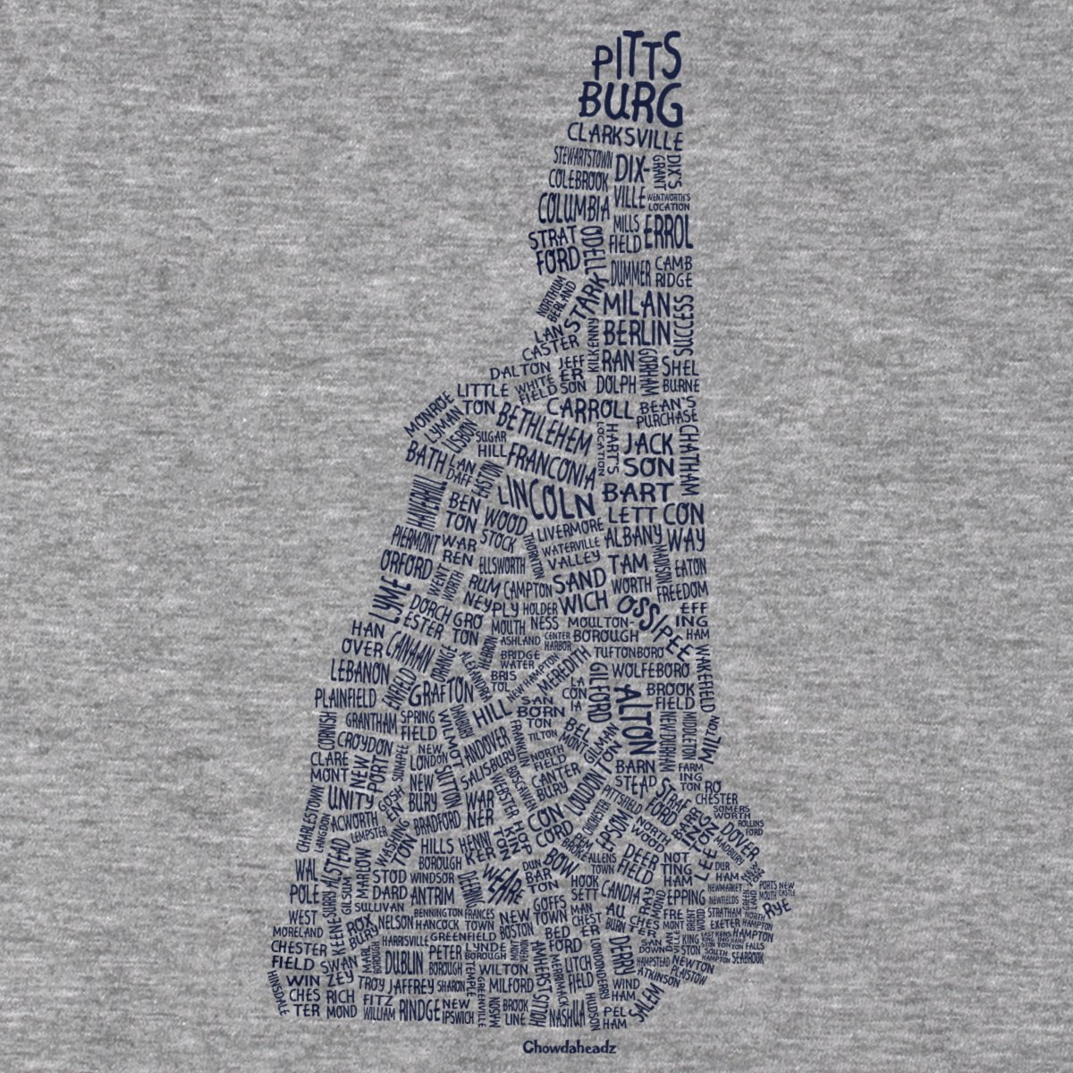 New Hampshire Cities & Towns T-Shirt - Chowdaheadz