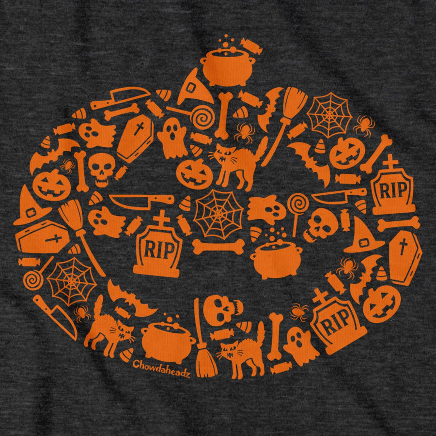 Halloween Icons Pumpkin T-Shirt - Chowdaheadz
