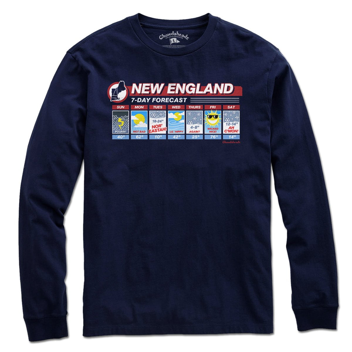 New England Weather T-Shirt - Chowdaheadz