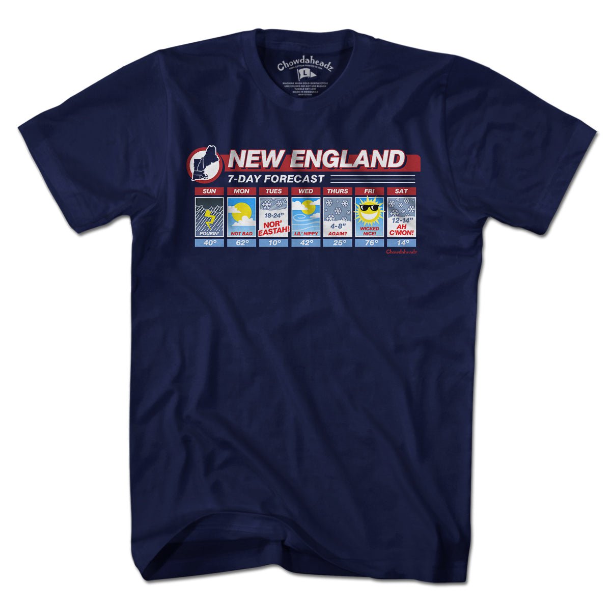 New England Weather T-Shirt - Chowdaheadz