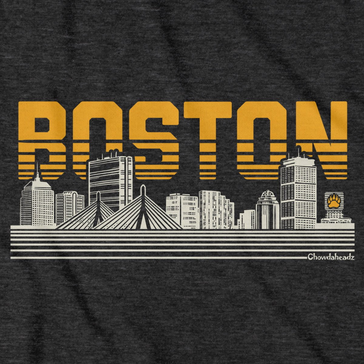Boston Lined Cityscape T-Shirt - Chowdaheadz
