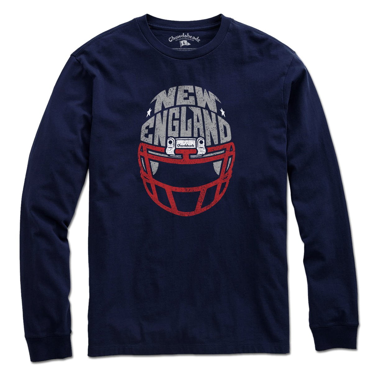 New England Football Helmet T-Shirt - Chowdaheadz