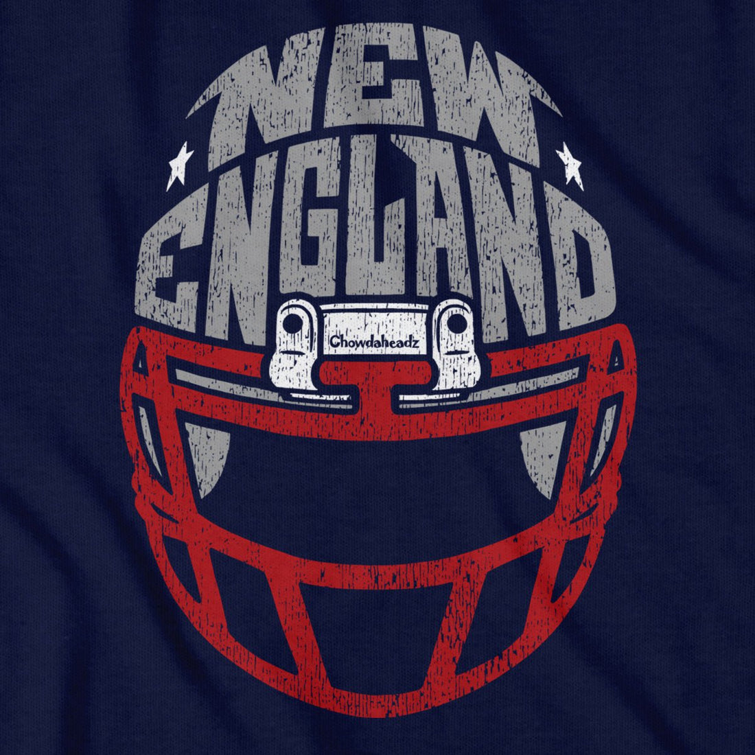 New England Football Helmet T-Shirt - Chowdaheadz
