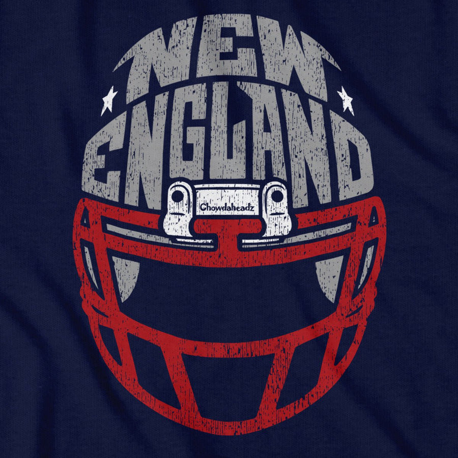 New England Football Helmet T-Shirt - Chowdaheadz
