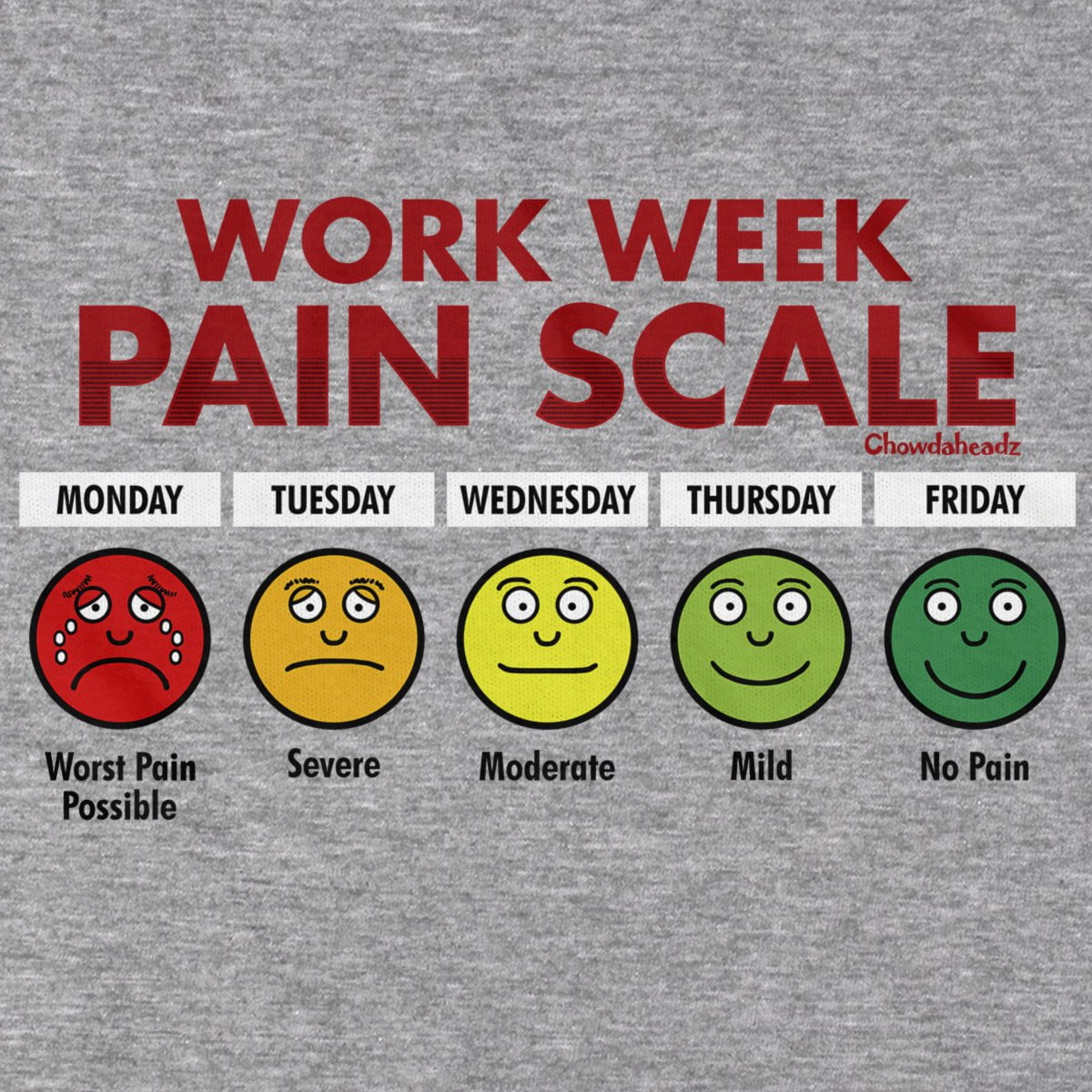 Work Week Pain Scale Hoodie - Chowdaheadz