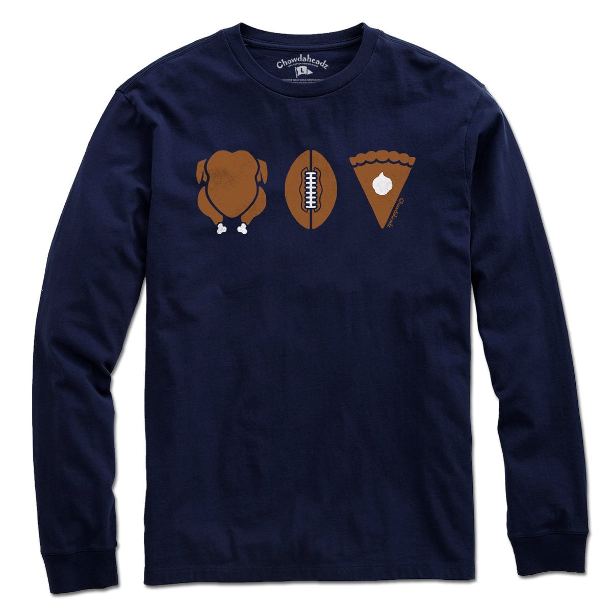 Turkey Football Pie Thanksgiving T-Shirt - Chowdaheadz