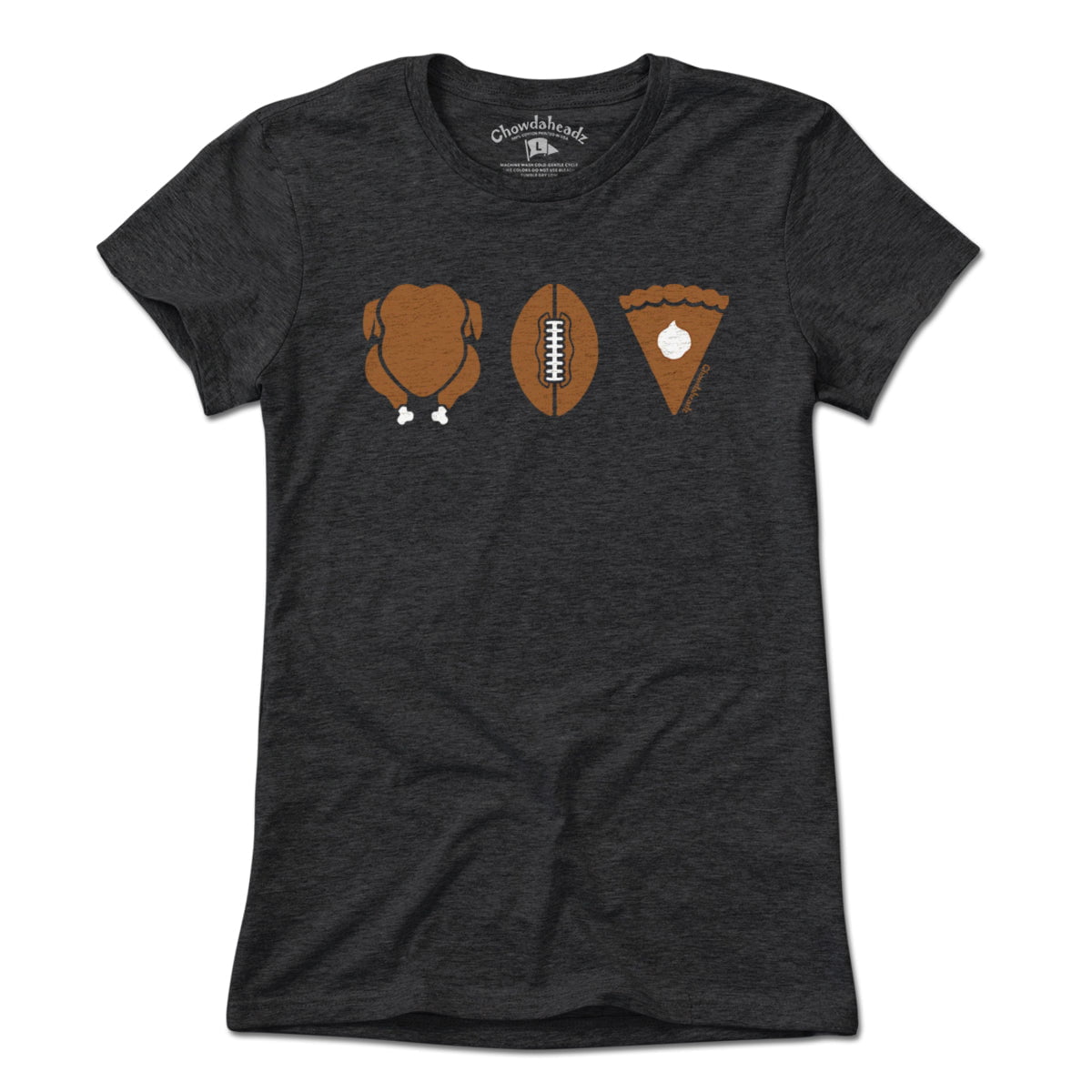 Turkey Football Pie Thanksgiving T-Shirt - Chowdaheadz