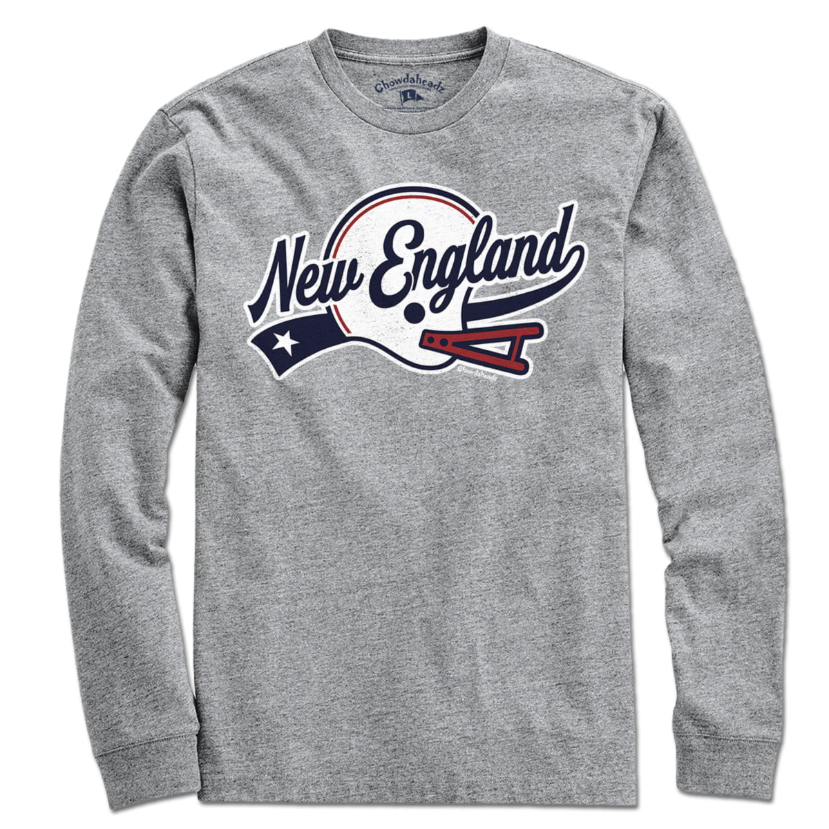 New England Helmet Script T-Shirt - Chowdaheadz