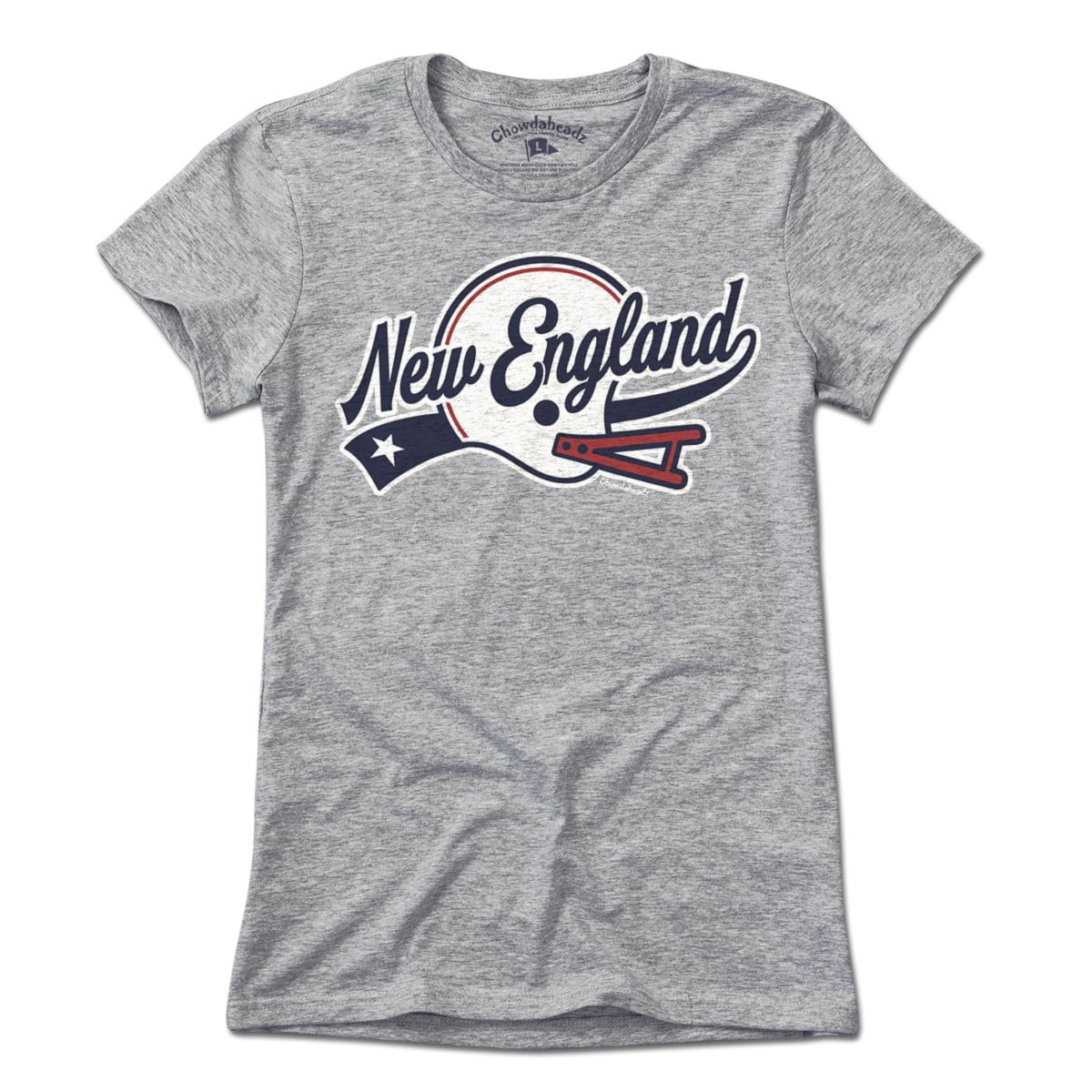New England Helmet Script T-Shirt - Chowdaheadz