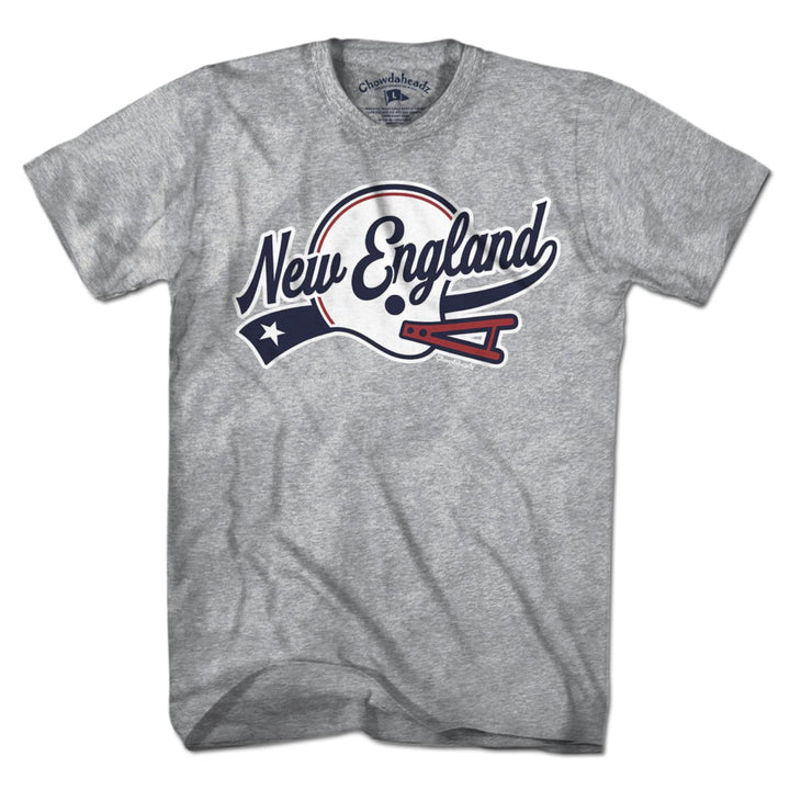 New England Helmet Script T-Shirt - Chowdaheadz