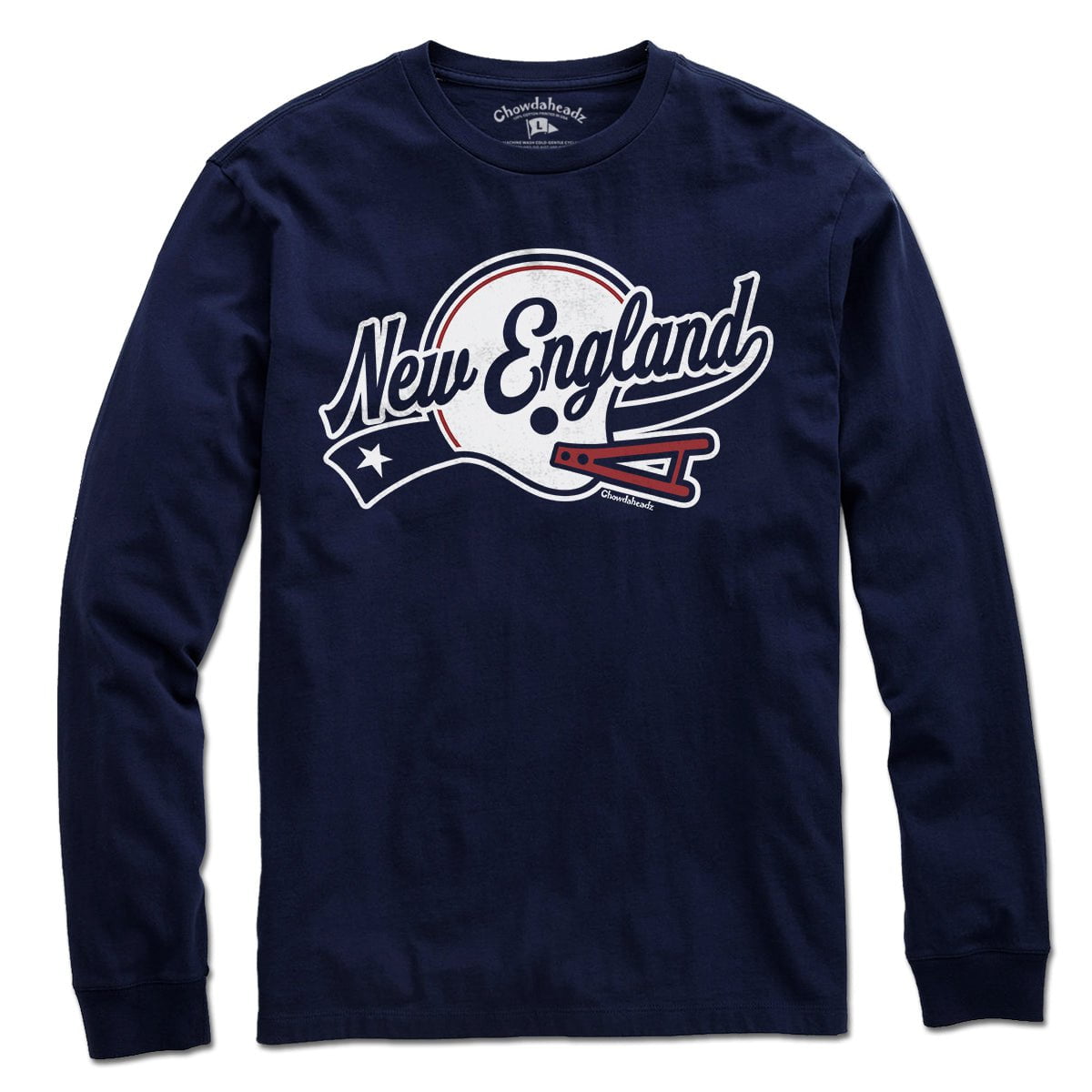New England Helmet Script T-Shirt - Chowdaheadz