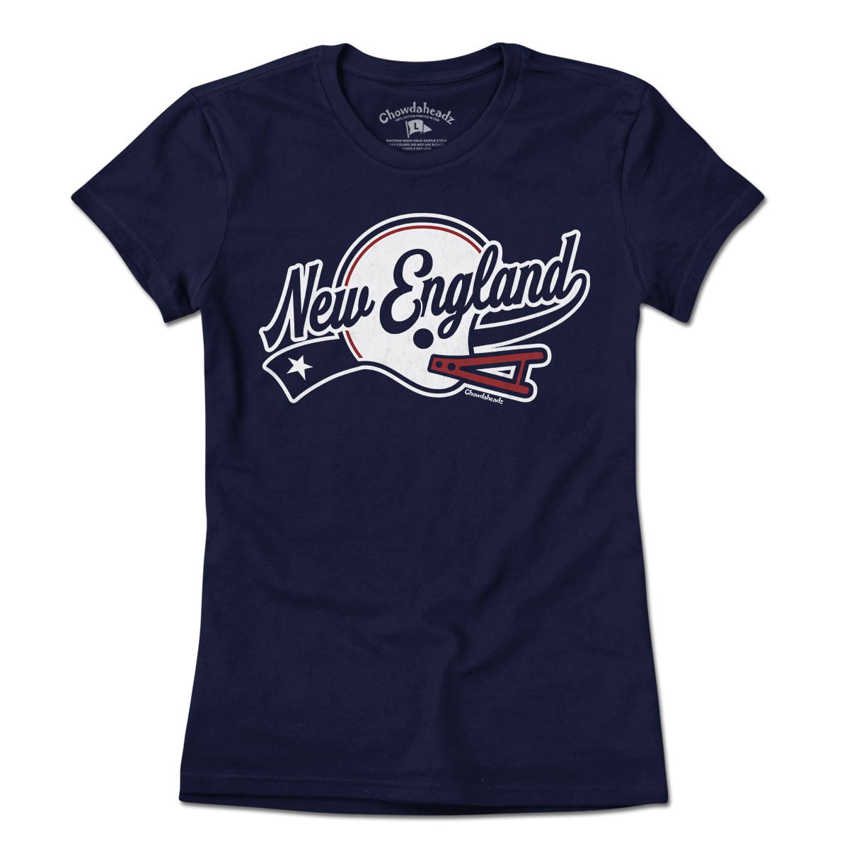 New England Helmet Script T-Shirt - Chowdaheadz