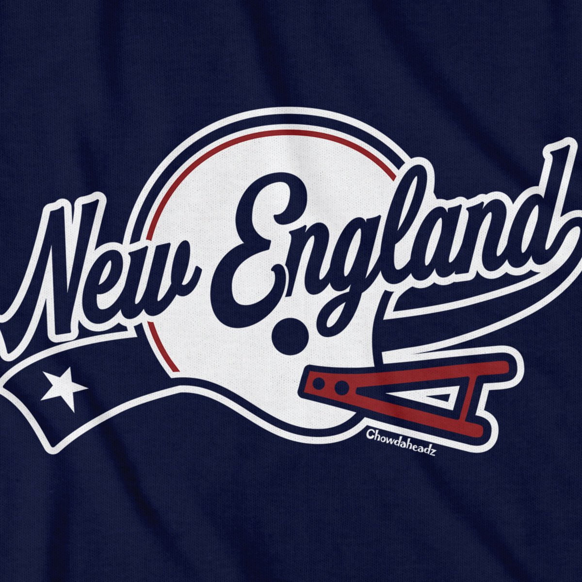 New England Helmet Script T-Shirt - Chowdaheadz