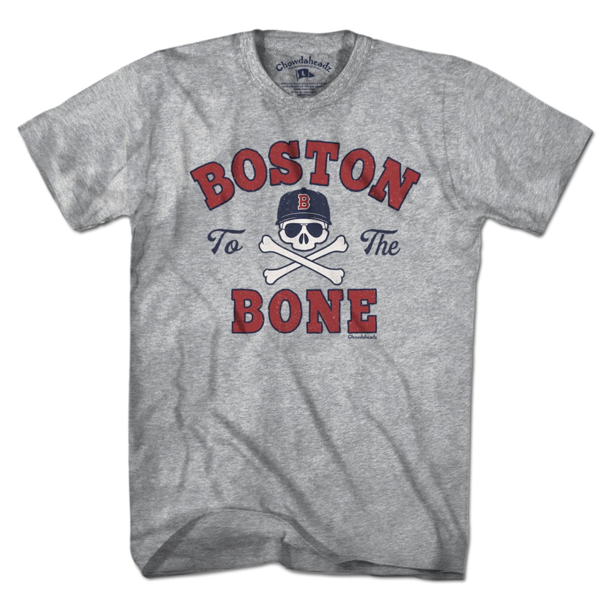 Boston To The Bone Baseball T-shirt - Chowdaheadz