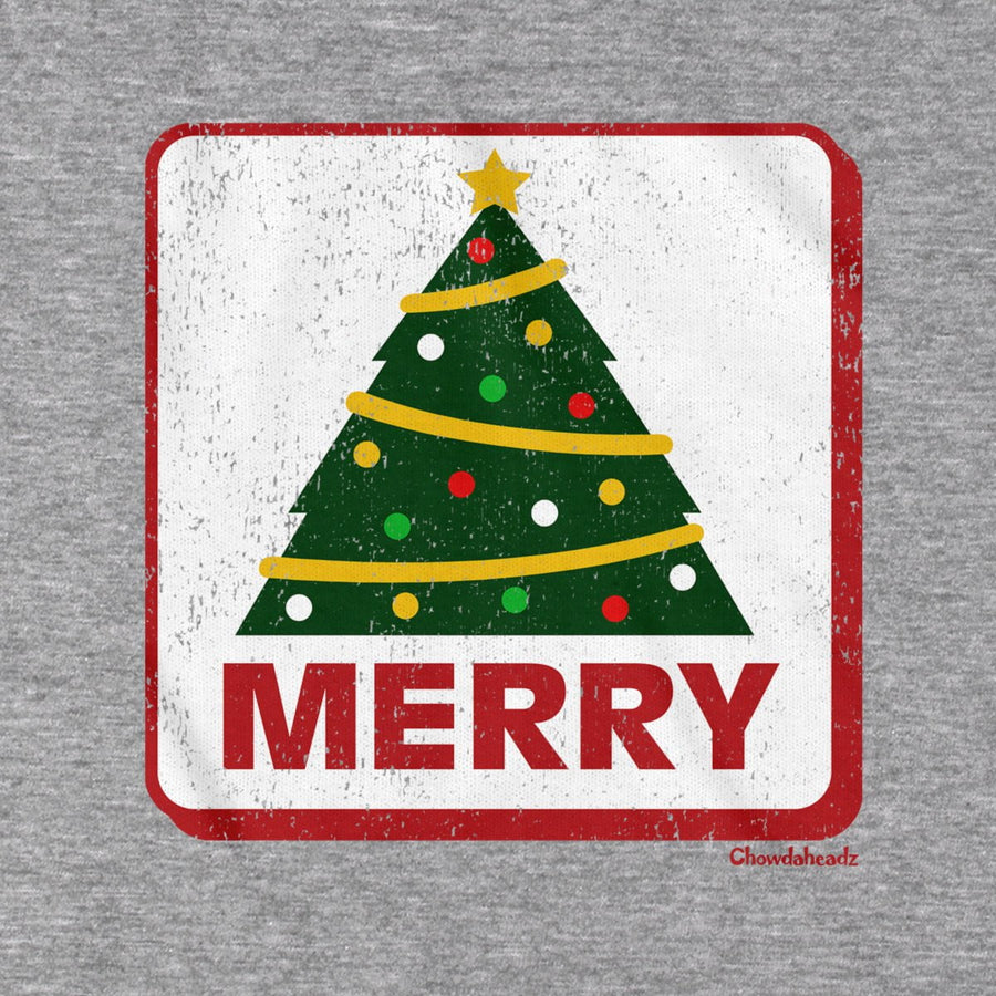Merry Christmas Tree Sign T-Shirt - Chowdaheadz