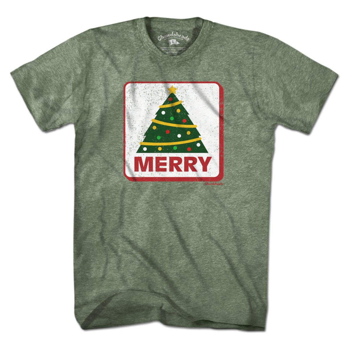 Merry Christmas Tree Sign T-Shirt - Chowdaheadz