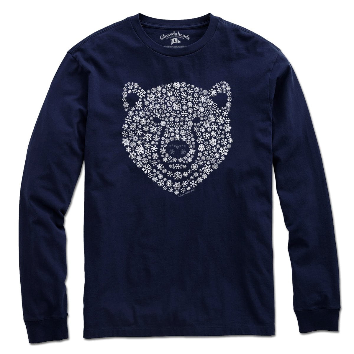 Snowflake Polar Bear Face T-Shirt - Chowdaheadz