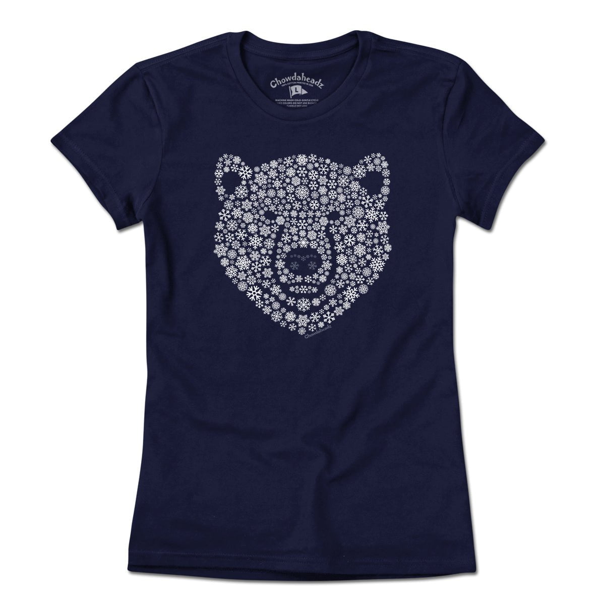 Snowflake Polar Bear Face T-Shirt - Chowdaheadz