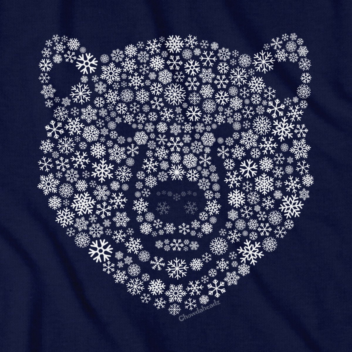 Snowflake Polar Bear Face T-Shirt - Chowdaheadz