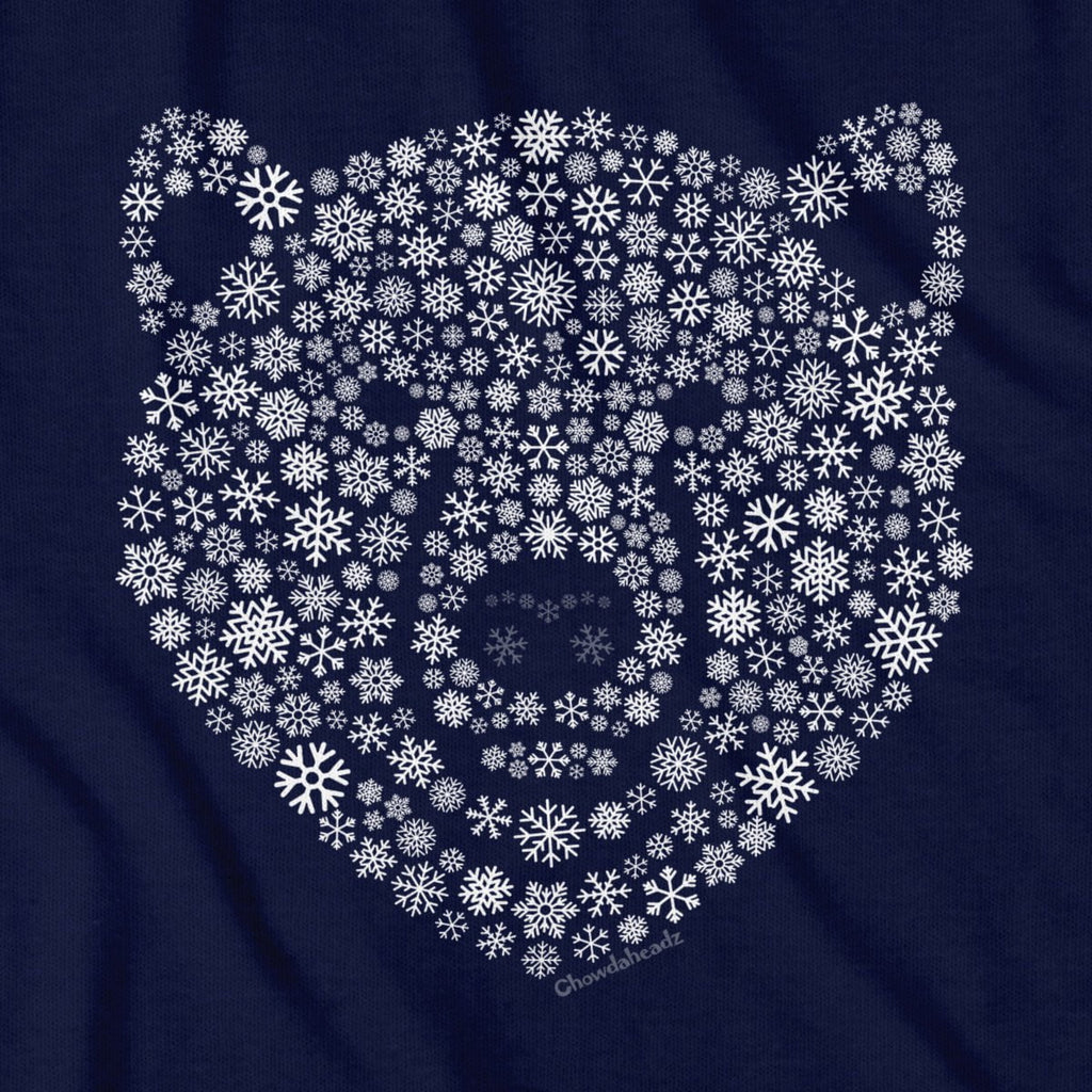 Snowflake Polar Bear Face T-Shirt - Chowdaheadz