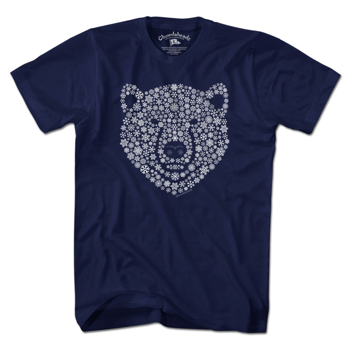 Snowflake Polar Bear Face T-Shirt - Chowdaheadz