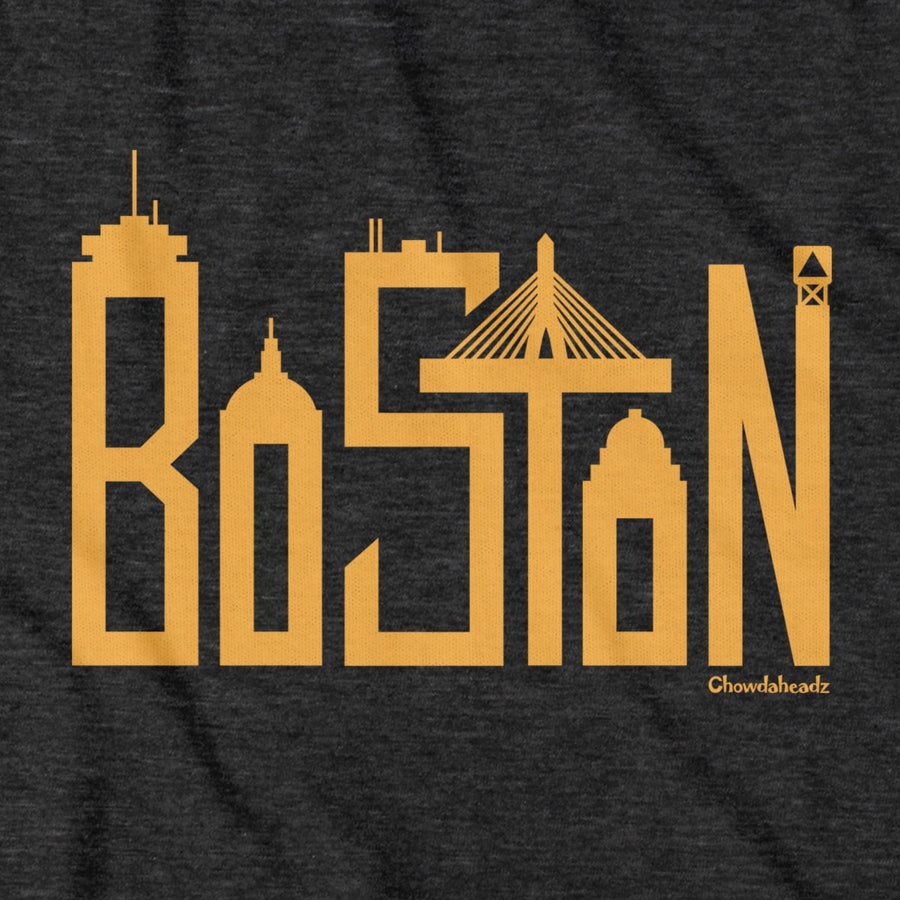 Boston Team Skyline Letters T-shirt - Chowdaheadz