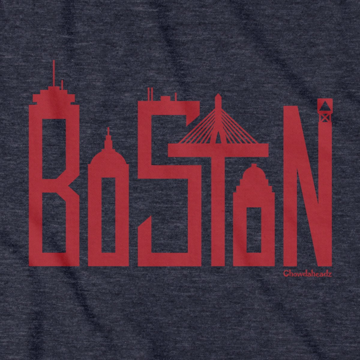 Boston Team Skyline Letters T-shirt - Chowdaheadz
