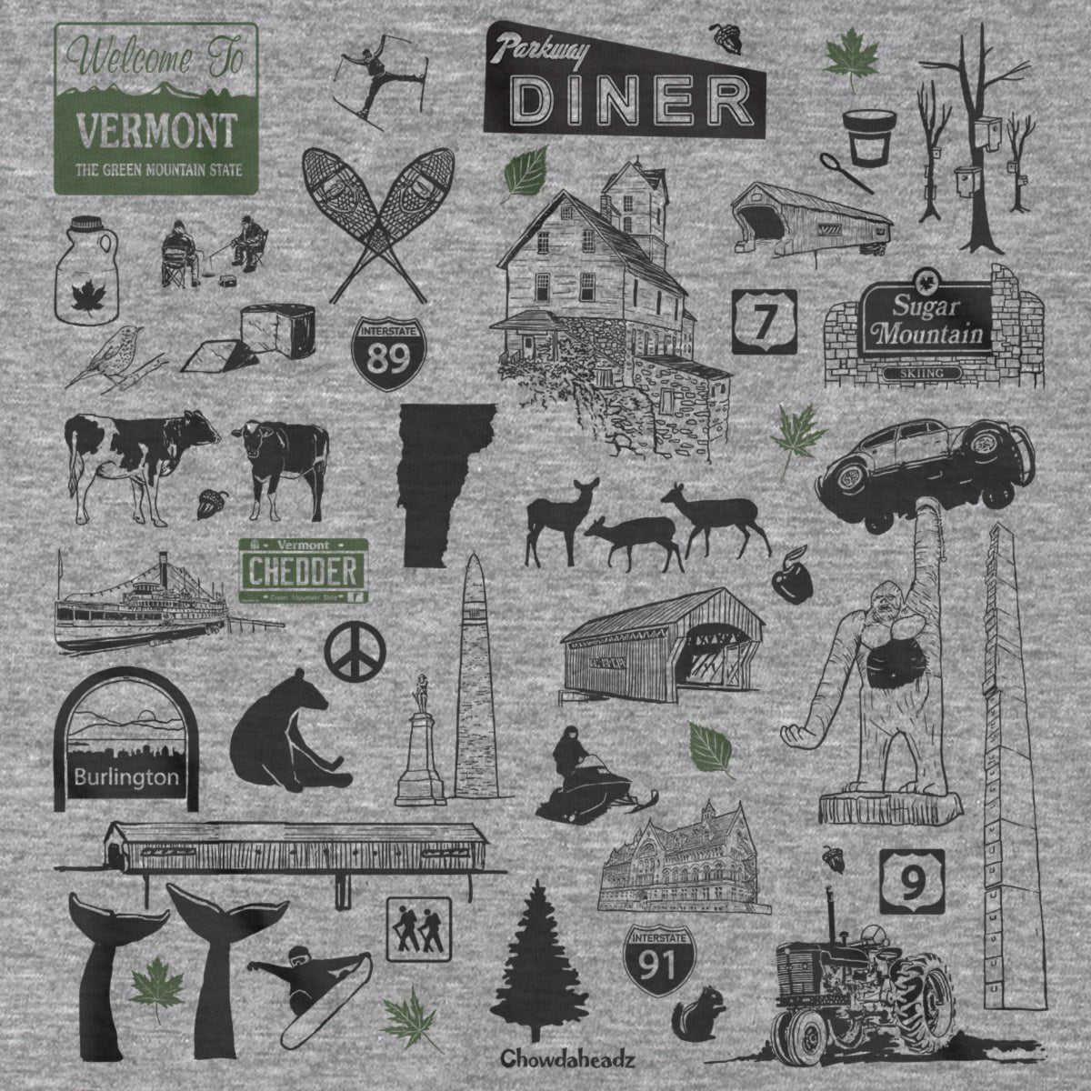 Vermont Tourist Attraction T-Shirt - Chowdaheadz
