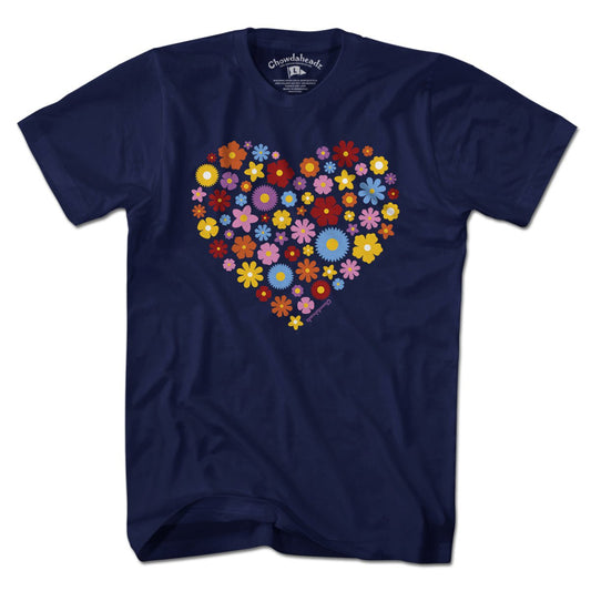 Spring Flowers Heart T-Shirt - Chowdaheadz