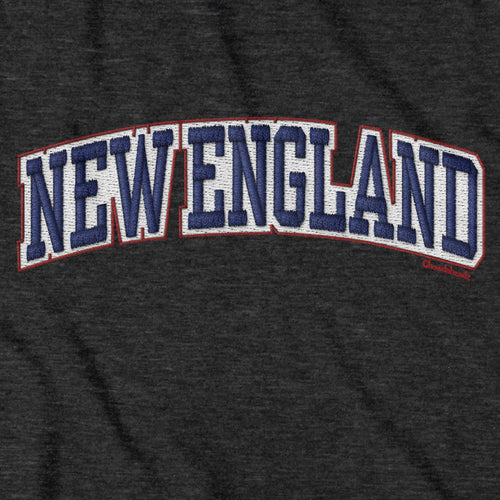 New England Arch Faux Embroidery Tailgater Hoodie - Chowdaheadz