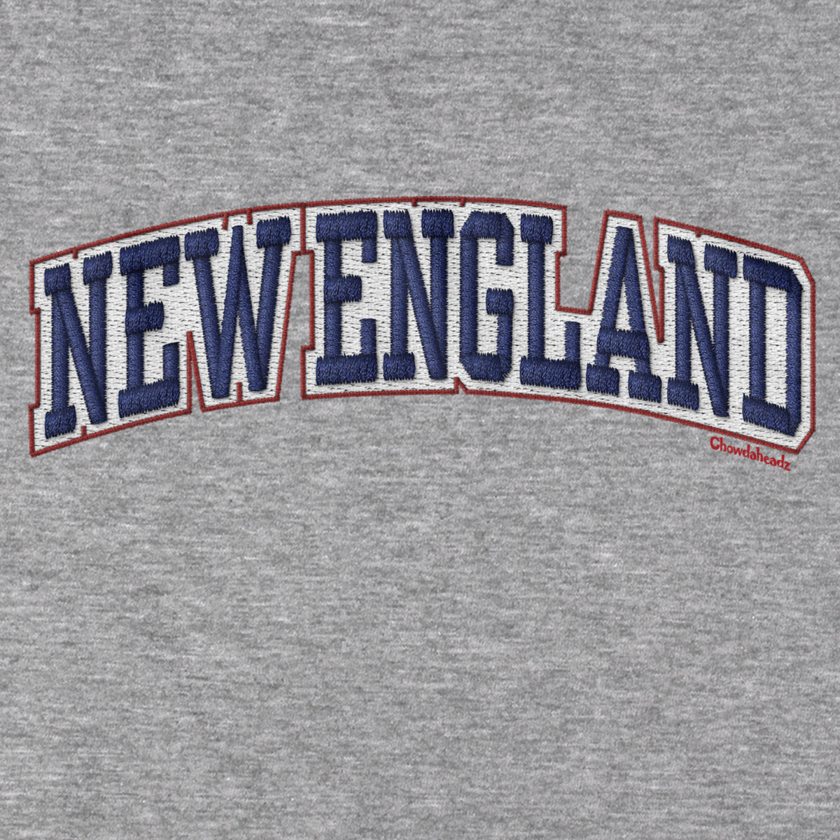 New England Arch Faux Embroidery Tailgater Hoodie - Chowdaheadz