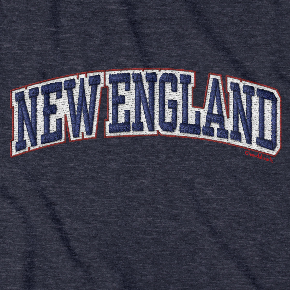 New England Arch Faux Embroidery Hoodie - Chowdaheadz