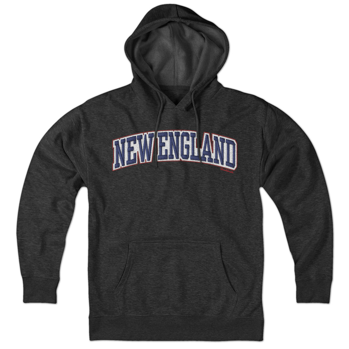 New England Arch Faux Embroidery Hoodie - Chowdaheadz
