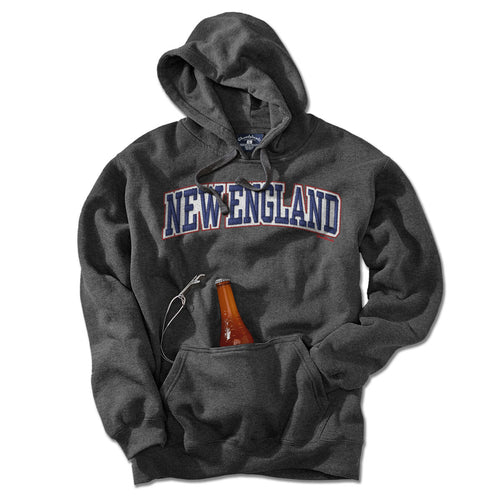 New England Arch Faux Embroidery Tailgater Hoodie - Chowdaheadz