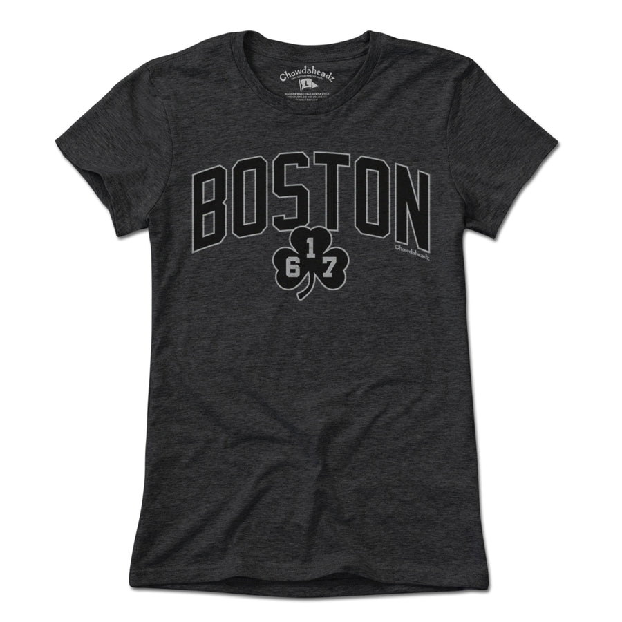 Boston Arch 617 Shamrock Blackout T-Shirt - Chowdaheadz