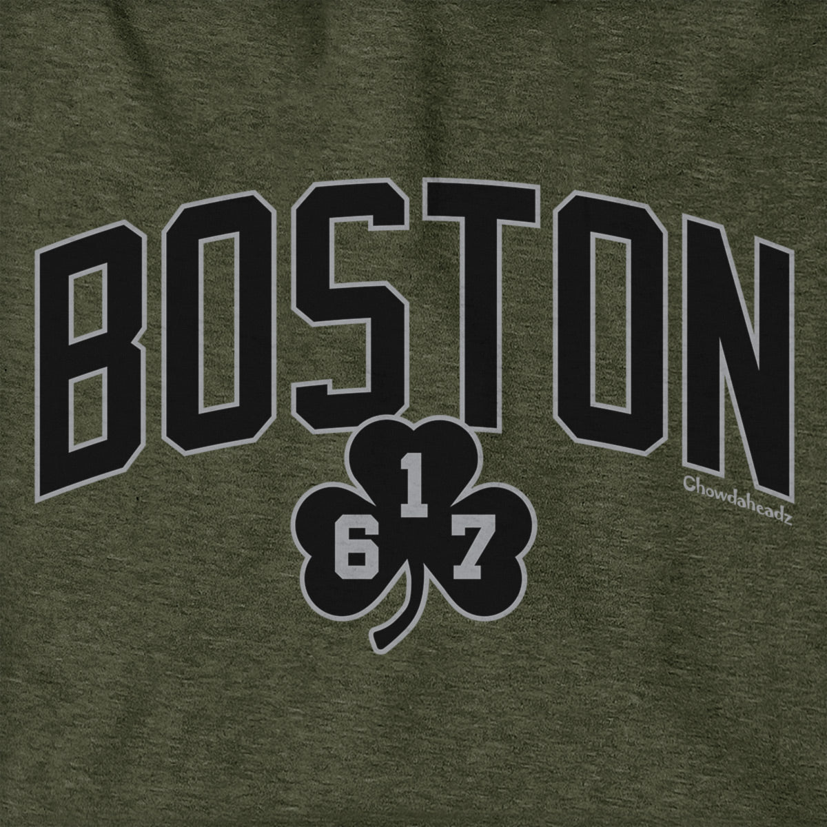 Boston Arch 617 Shamrock Blackout Hoodie - Chowdaheadz