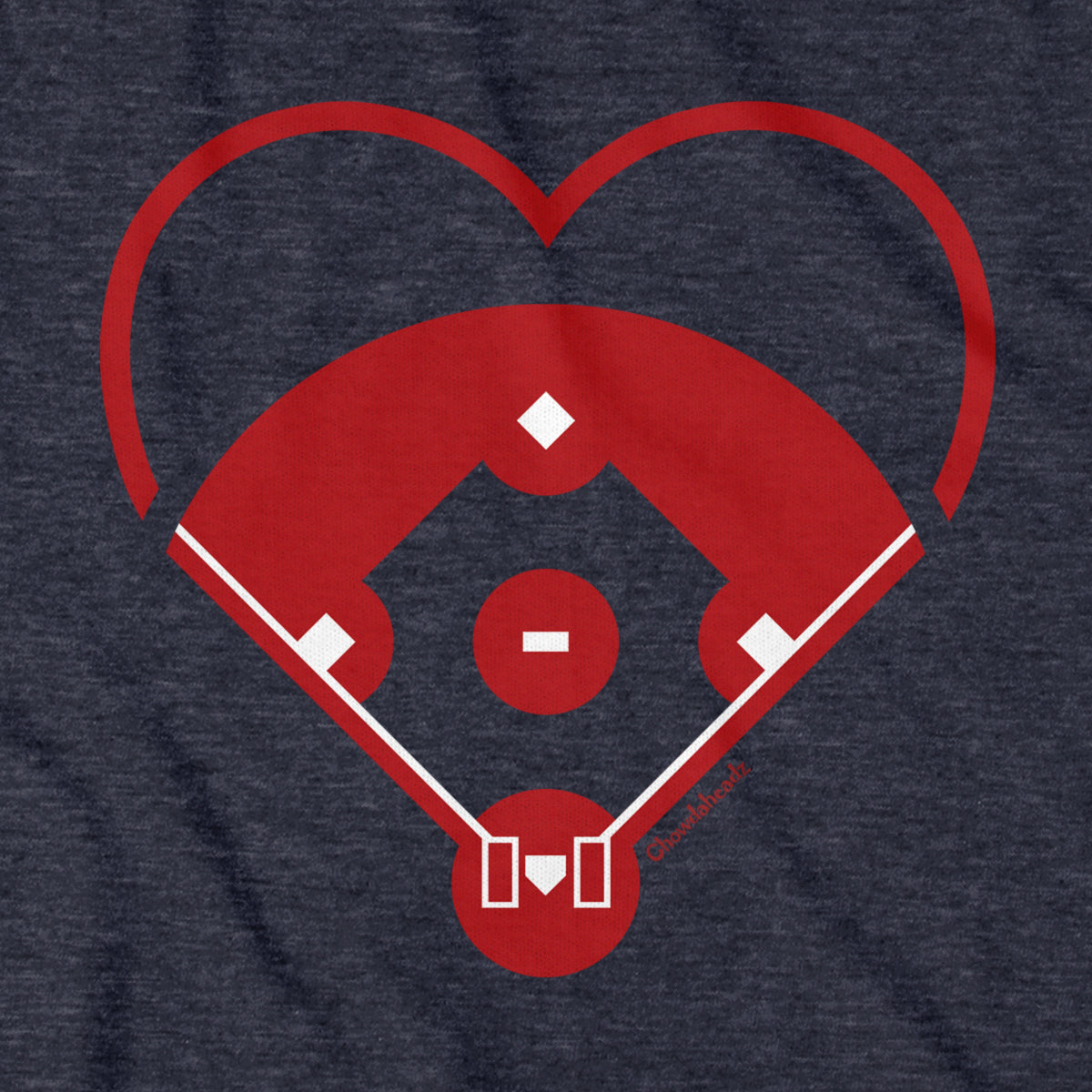Baseball Diamond Heart Hoodie - Chowdaheadz