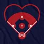 Baseball Diamond Heart T-Shirt - Chowdaheadz
