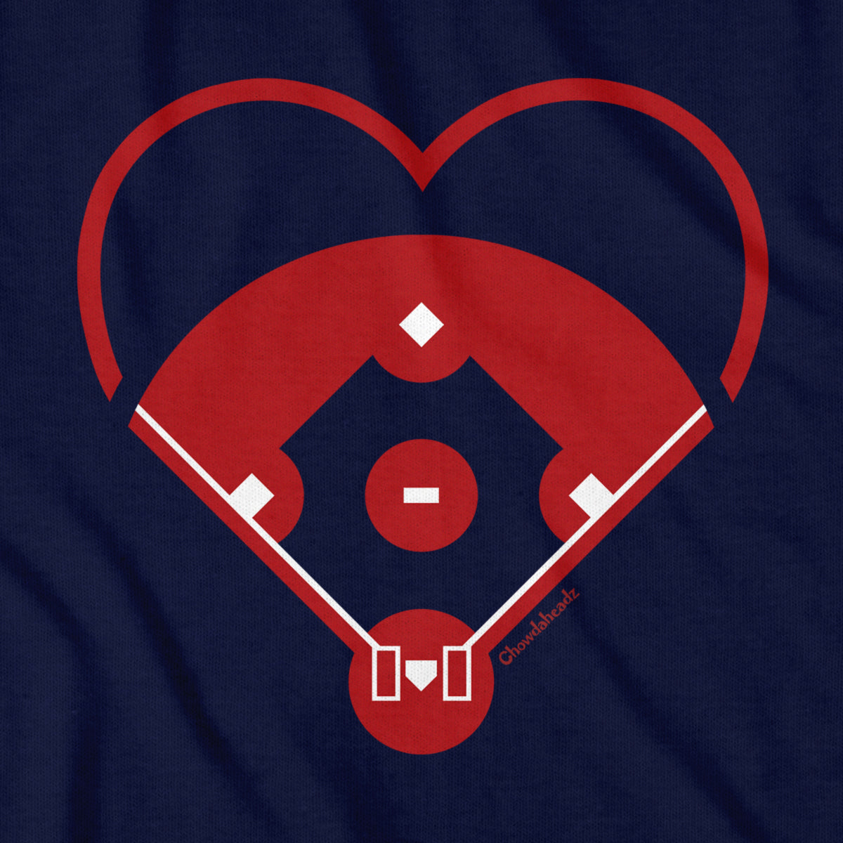 Baseball Diamond Heart T-Shirt - Chowdaheadz