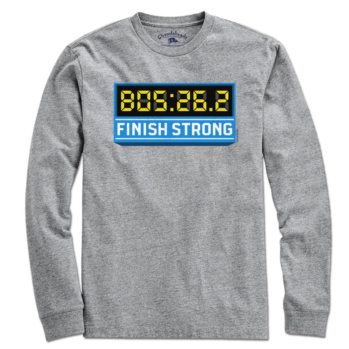 Finish Strong Marathon Time Clock T-Shirt - Chowdaheadz