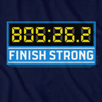 Finish Strong Marathon Time Clock T-Shirt - Chowdaheadz