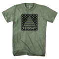Fenway Stars & Stripes blackout t-shirt with monochrome Fenway-meets-flag graphic — Boston baseball blackout tee