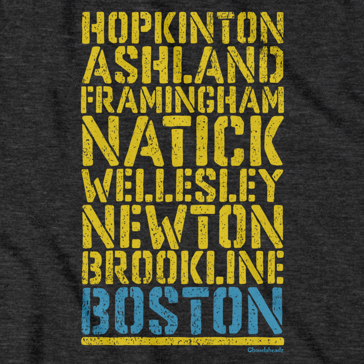 Cities & Towns Race Course T-Shirt - Chowdaheadz