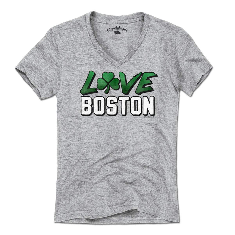 Love Boston Shamrock T-Shirt - Chowdaheadz