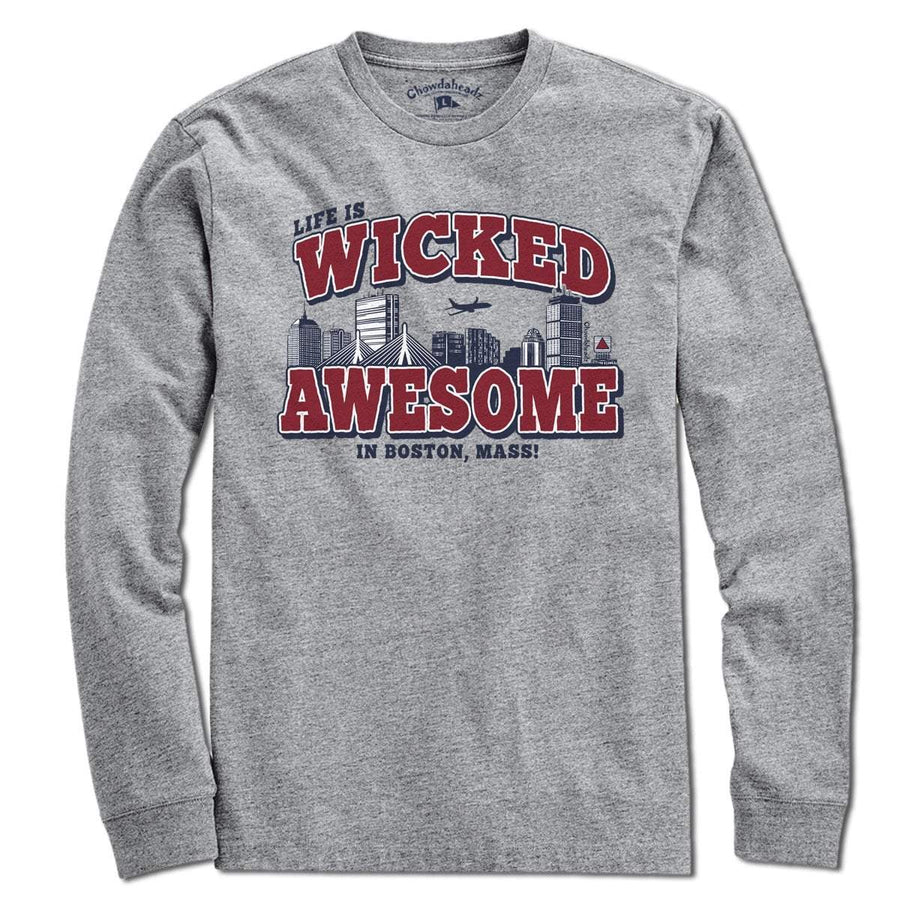 Wicked Awesome Boston Skyline T-Shirt - Chowdaheadz